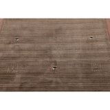 Striped Brown Gabbeh Oriental Area Rug Handmade Wool Carpet - 5'0"x 7'11"
