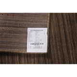 Striped Brown Gabbeh Oriental Area Rug Handmade Wool Carpet - 5'0"x 7'11"