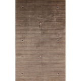 Striped Brown Gabbeh Oriental Area Rug Handmade Wool Carpet - 5'0"x 7'11"