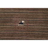 Striped Brown Gabbeh Oriental Area Rug Handmade Wool Carpet - 5'0"x 7'11"