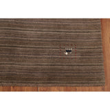 Striped Brown Gabbeh Oriental Area Rug Handmade Wool Carpet - 5'0"x 7'11"