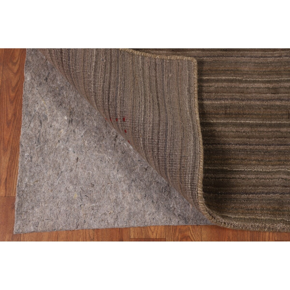 Striped Brown Gabbeh Oriental Area Rug Handmade Wool Carpet - 5'0"x 7'11"