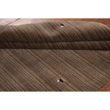 Striped Brown Gabbeh Oriental Area Rug Handmade Wool Carpet - 5'0"x 7'11"