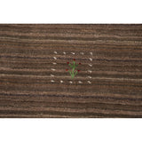 Striped Brown Gabbeh Oriental Area Rug Handmade Wool Carpet - 5'0"x 7'11"