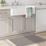 Striped Doormat Washable Front Porch Rug Layered Door Mats for Entryway/Bathroom/Home Entrance - Black and White