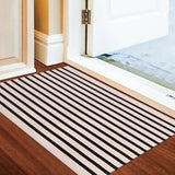 Striped Doormat Washable Front Porch Rug Layered Door Mats for Entryway/Bathroom/Home Entrance - Black and White