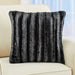 Striped Fake Mink Fur Polyester Accent Pillow