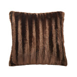 Striped Fake Mink Fur Polyester Accent Pillow