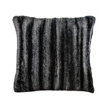 Striped Fake Mink Fur Polyester Accent Pillow