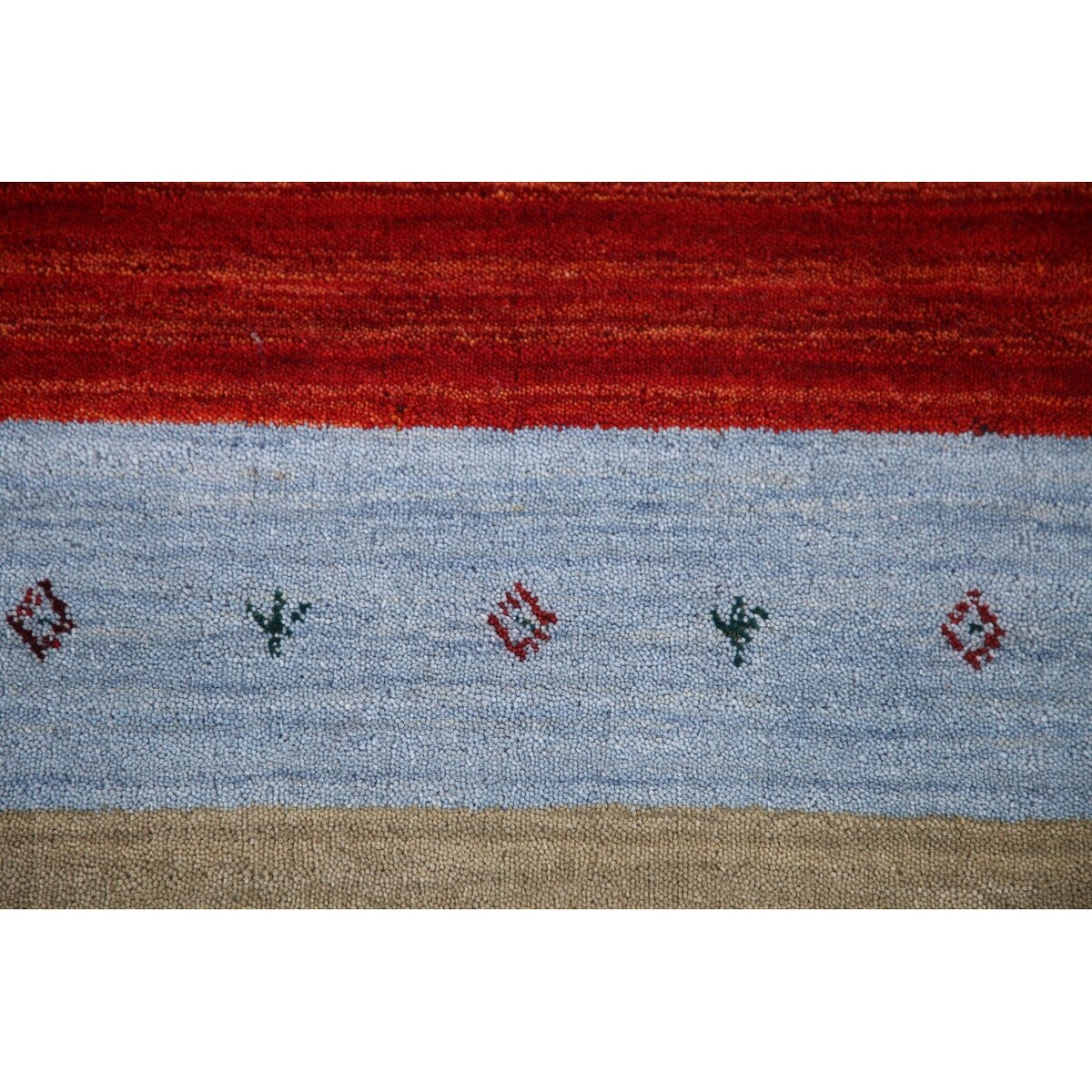 Striped Gabbeh Oriental Accent Rug Handmade Wool Carpet - 2'11"x 4'10"