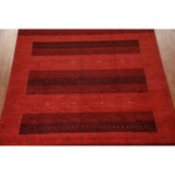 Striped Gabbeh Oriental Area Rug Hand-knotted Living Room Wool Carpet - 8'10" x 12'0"