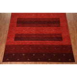 Striped Gabbeh Oriental Area Rug Hand-knotted Living Room Wool Carpet - 8'10" x 12'0"