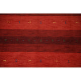 Striped Gabbeh Oriental Area Rug Hand-knotted Living Room Wool Carpet - 8'10" x 12'0"