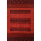 Striped Gabbeh Oriental Area Rug Hand-knotted Living Room Wool Carpet - 8'10" x 12'0"