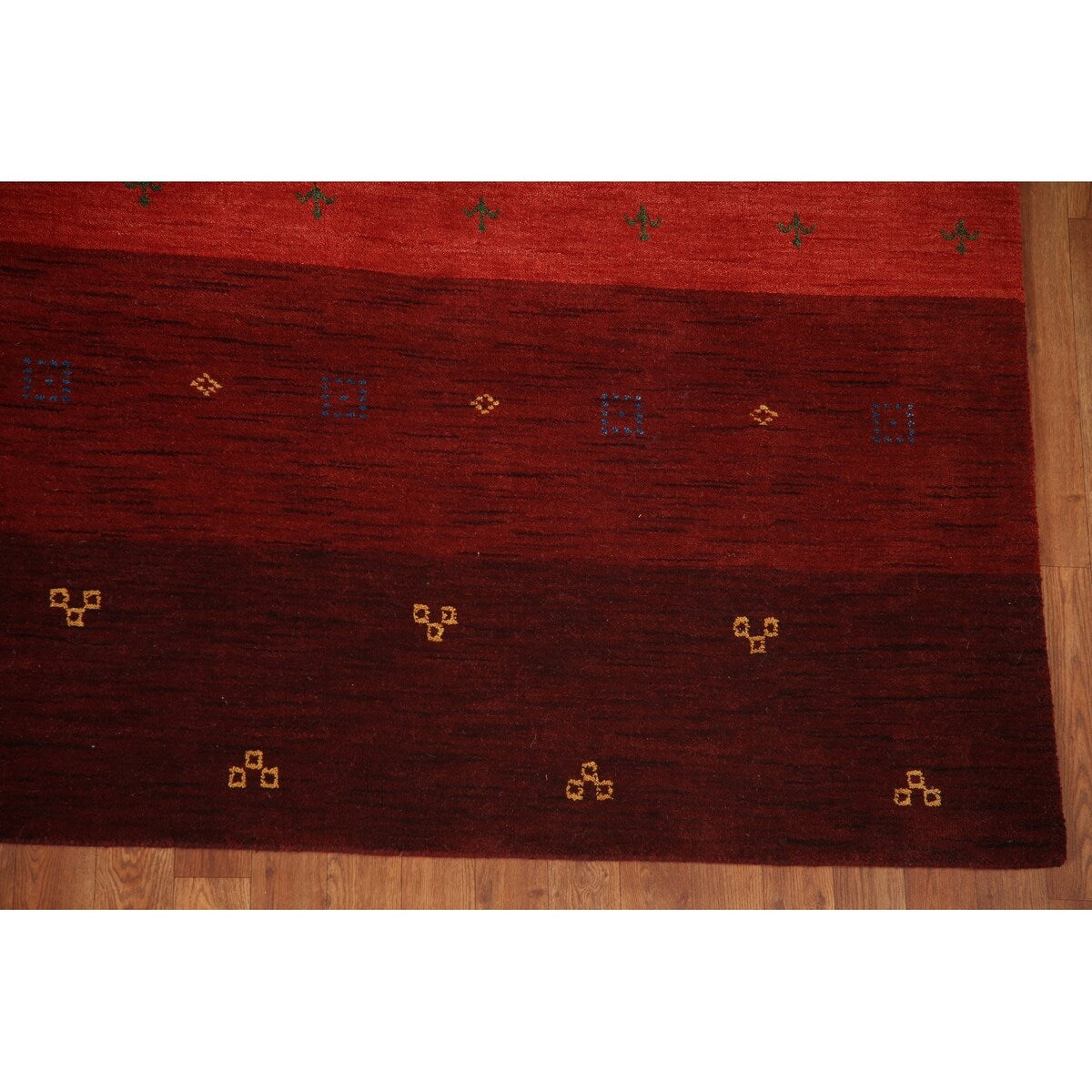 Striped Gabbeh Oriental Area Rug Hand-knotted Living Room Wool Carpet - 8'10" x 12'0"