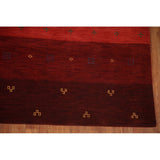 Striped Gabbeh Oriental Area Rug Hand-knotted Living Room Wool Carpet - 8'10" x 12'0"