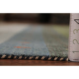 Striped Gabbeh Oriental Area Rug Handmade Wool Carpet - 8'2" x 9'9"