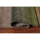 Striped Gabbeh Oriental Area Rug Handmade Wool Carpet - 8'2" x 9'9"