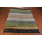 Striped Gabbeh Oriental Area Rug Handmade Wool Carpet - 8'2" x 9'9"