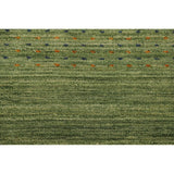 Striped Green Gabbeh Oriental Accent Rug Wool Carpet - 2'9" x 5'9"