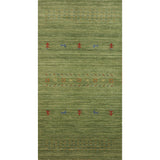 Striped Green Gabbeh Oriental Accent Rug Wool Carpet - 2'9" x 5'9"