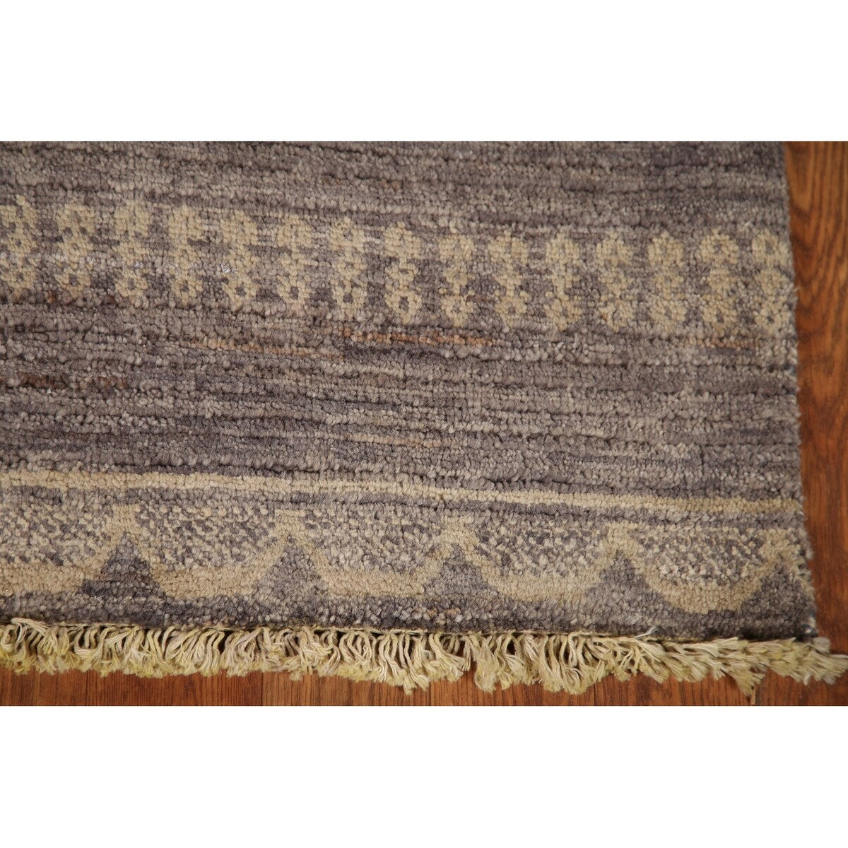 Striped Modern Gabbeh Square Area Rug Handmade Wool Carpet - 2'11" x 3'1"