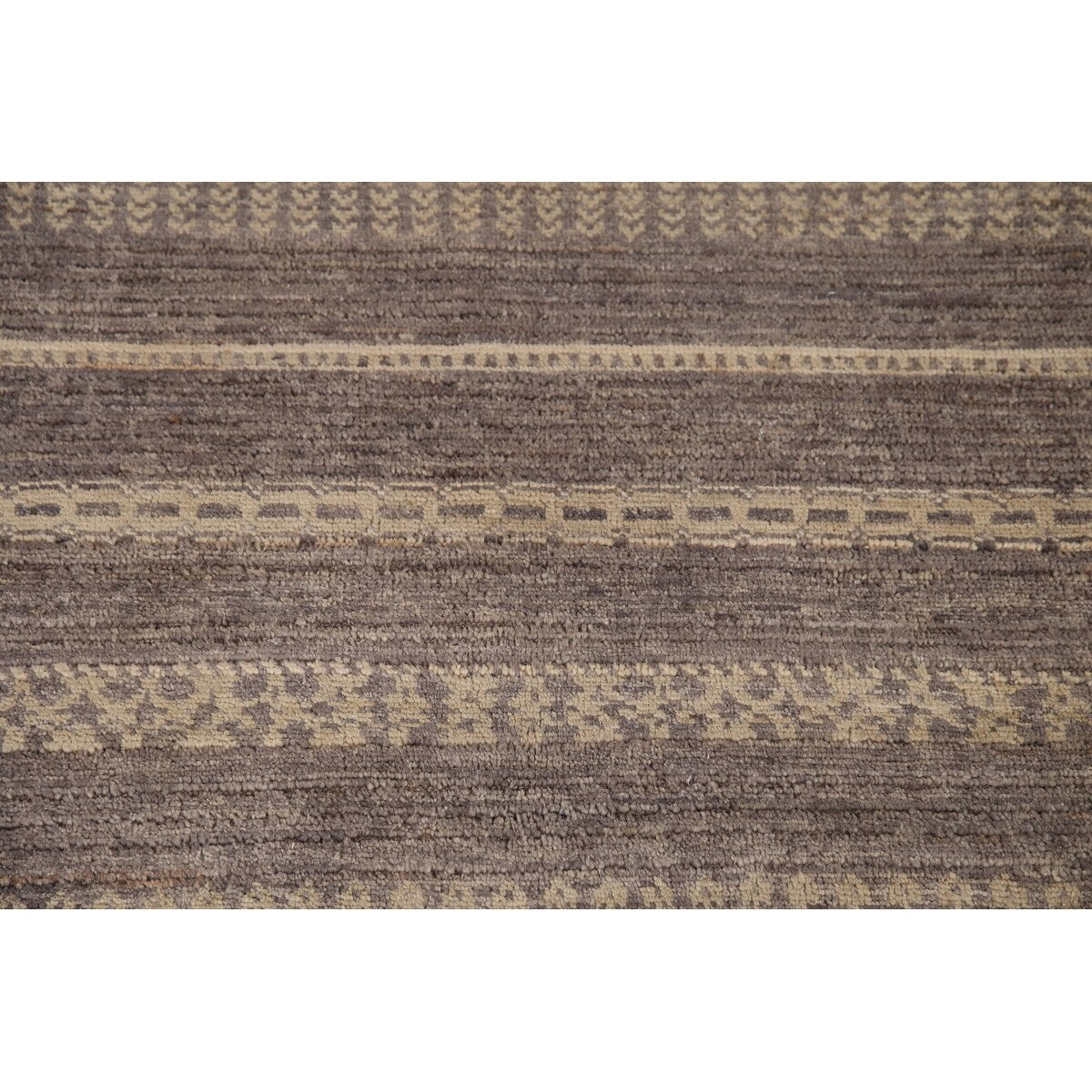 Striped Modern Gabbeh Square Area Rug Handmade Wool Carpet - 2'11" x 3'1"