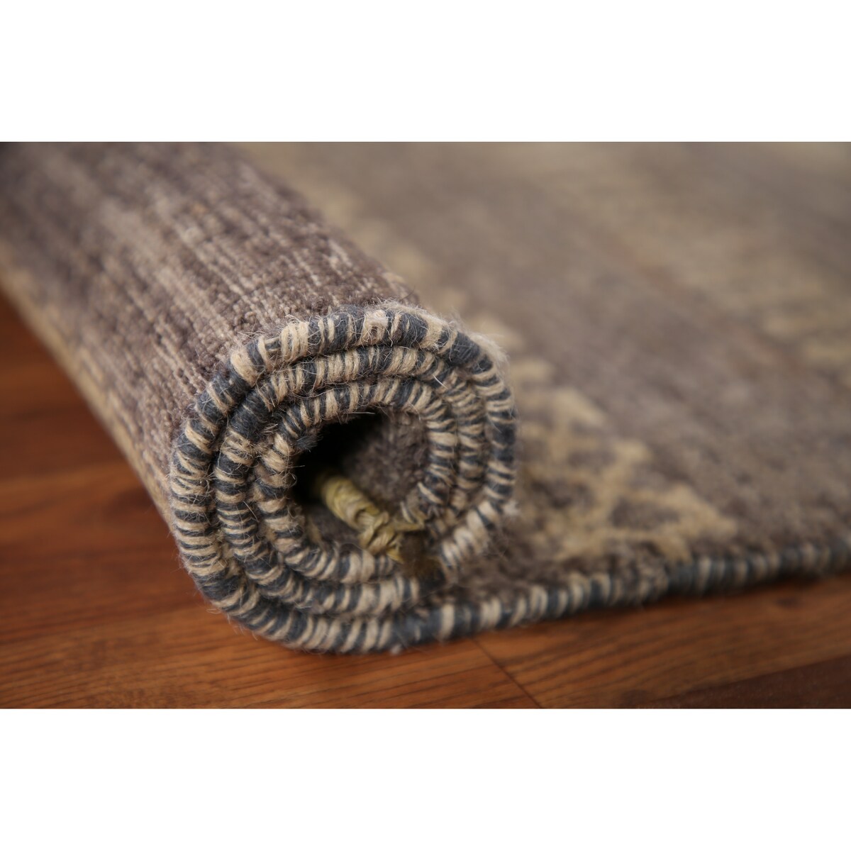 Striped Modern Gabbeh Square Area Rug Handmade Wool Carpet - 2'11" x 3'1"