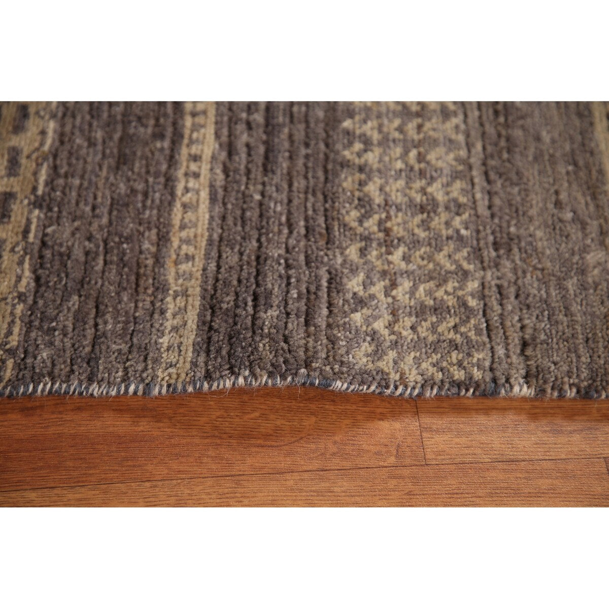 Striped Modern Gabbeh Square Area Rug Handmade Wool Carpet - 2'11" x 3'1"
