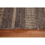 Striped Modern Gabbeh Square Area Rug Handmade Wool Carpet - 2'11" x 3'1"