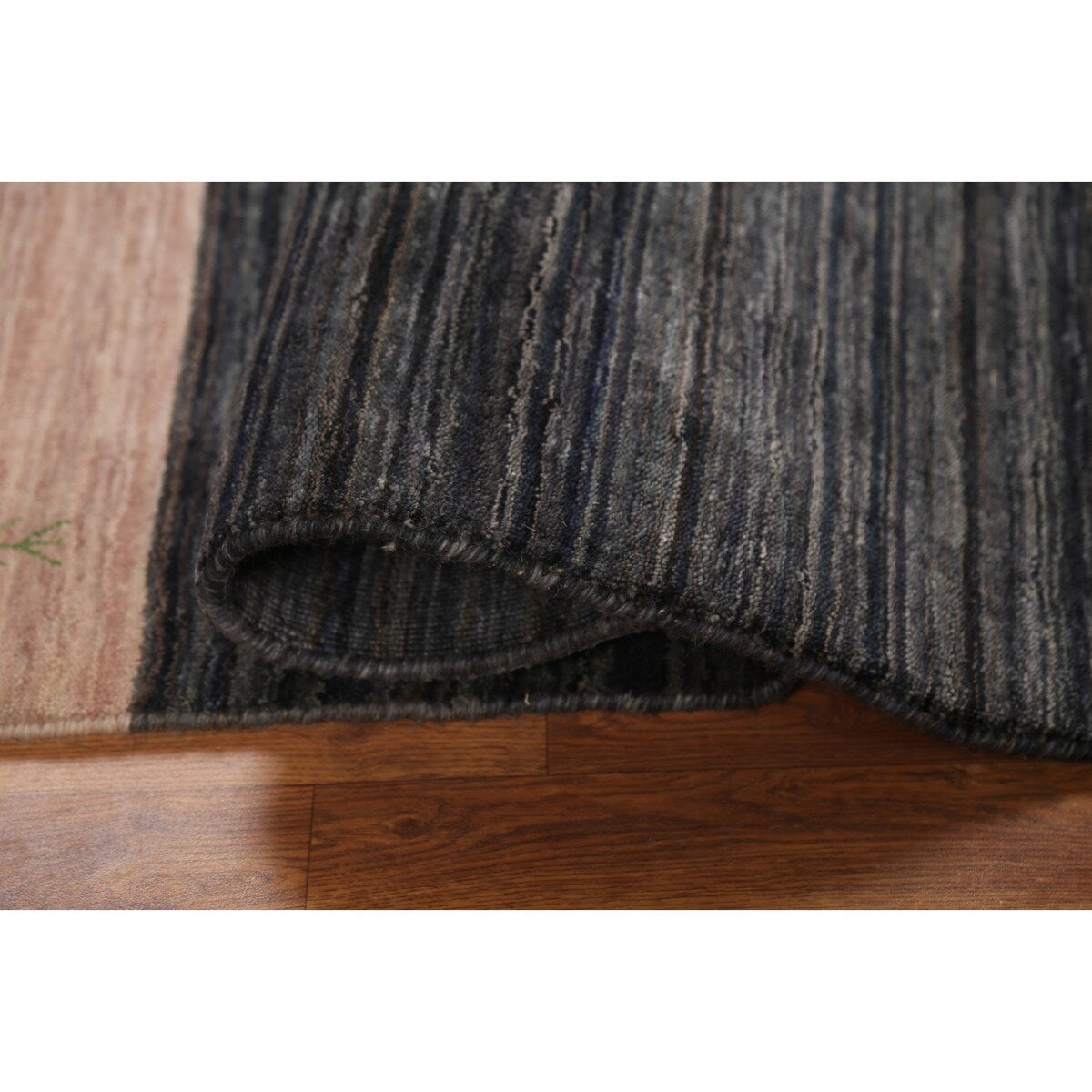Striped Navy Blue Tribal Gabbeh Indian Accent Rug Handmade Wool Carpet - 4'0"x 6'0"