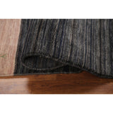 Striped Navy Blue Tribal Gabbeh Indian Accent Rug Handmade Wool Carpet - 4'0"x 6'0"