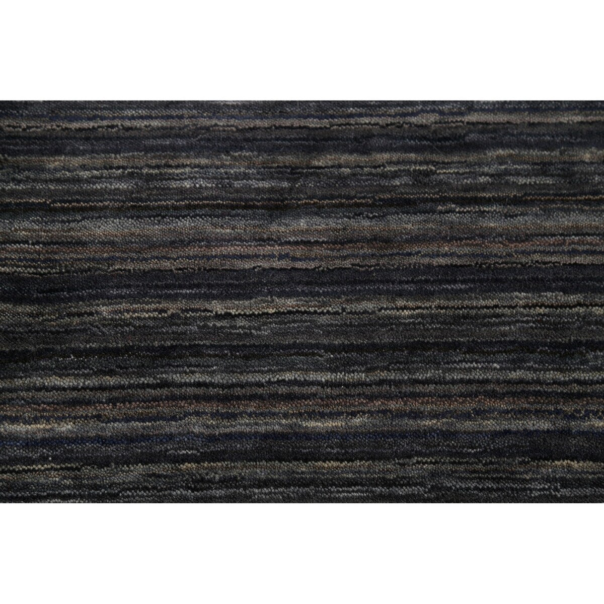 Striped Navy Blue Tribal Gabbeh Indian Accent Rug Handmade Wool Carpet - 4'0"x 6'0"