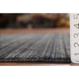 Striped Navy Blue Tribal Gabbeh Indian Accent Rug Handmade Wool Carpet - 4'0"x 6'0"