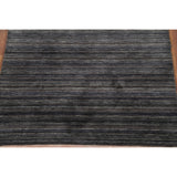 Striped Navy Blue Tribal Gabbeh Indian Accent Rug Handmade Wool Carpet - 4'0"x 6'0"