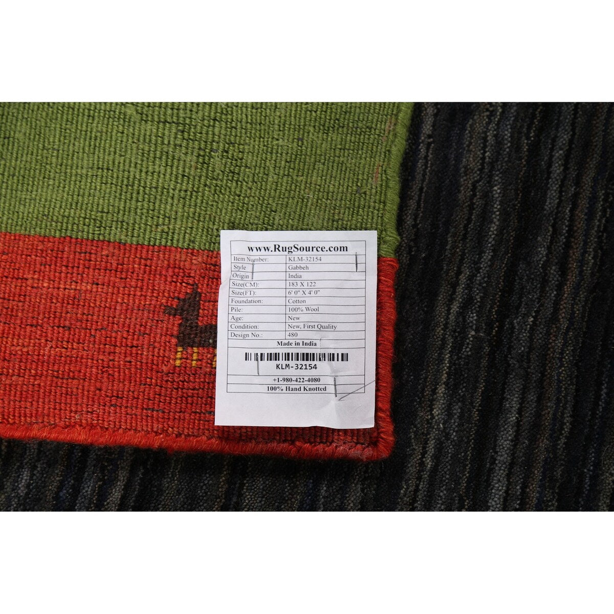 Striped Navy Blue Tribal Gabbeh Indian Accent Rug Handmade Wool Carpet - 4'0"x 6'0"