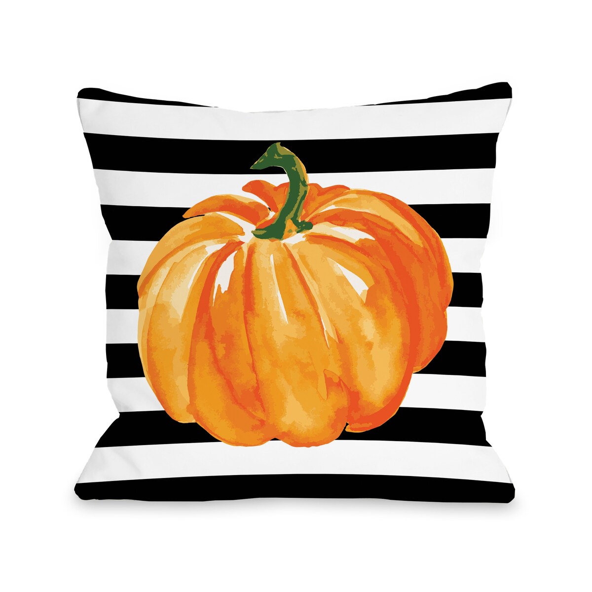 Striped Pumpkin - Throw Pillow