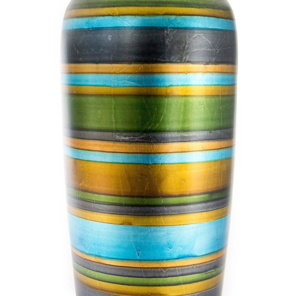 Stripes 24" Ceramic Water Jug Floor Vase