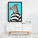 Stripy Zebra Painting Animals Humor Whimsical Art Print/Poster