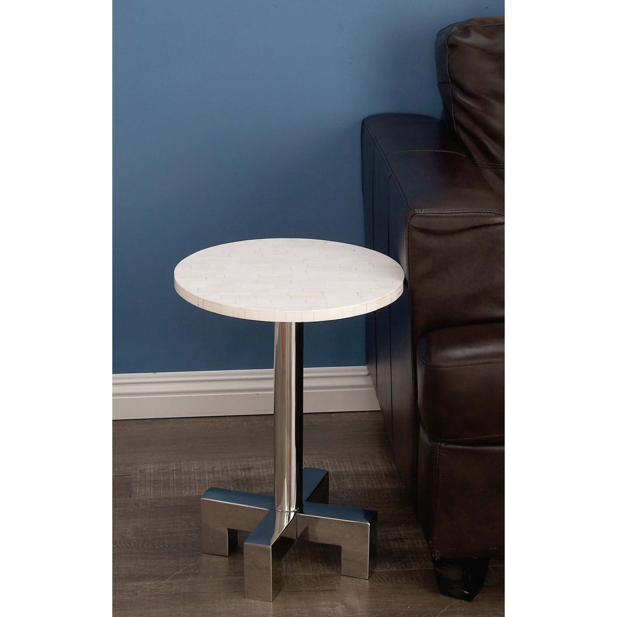 Studio 350 Ss Wood Inlay Accent Table 15 inches wide, 21 inches high