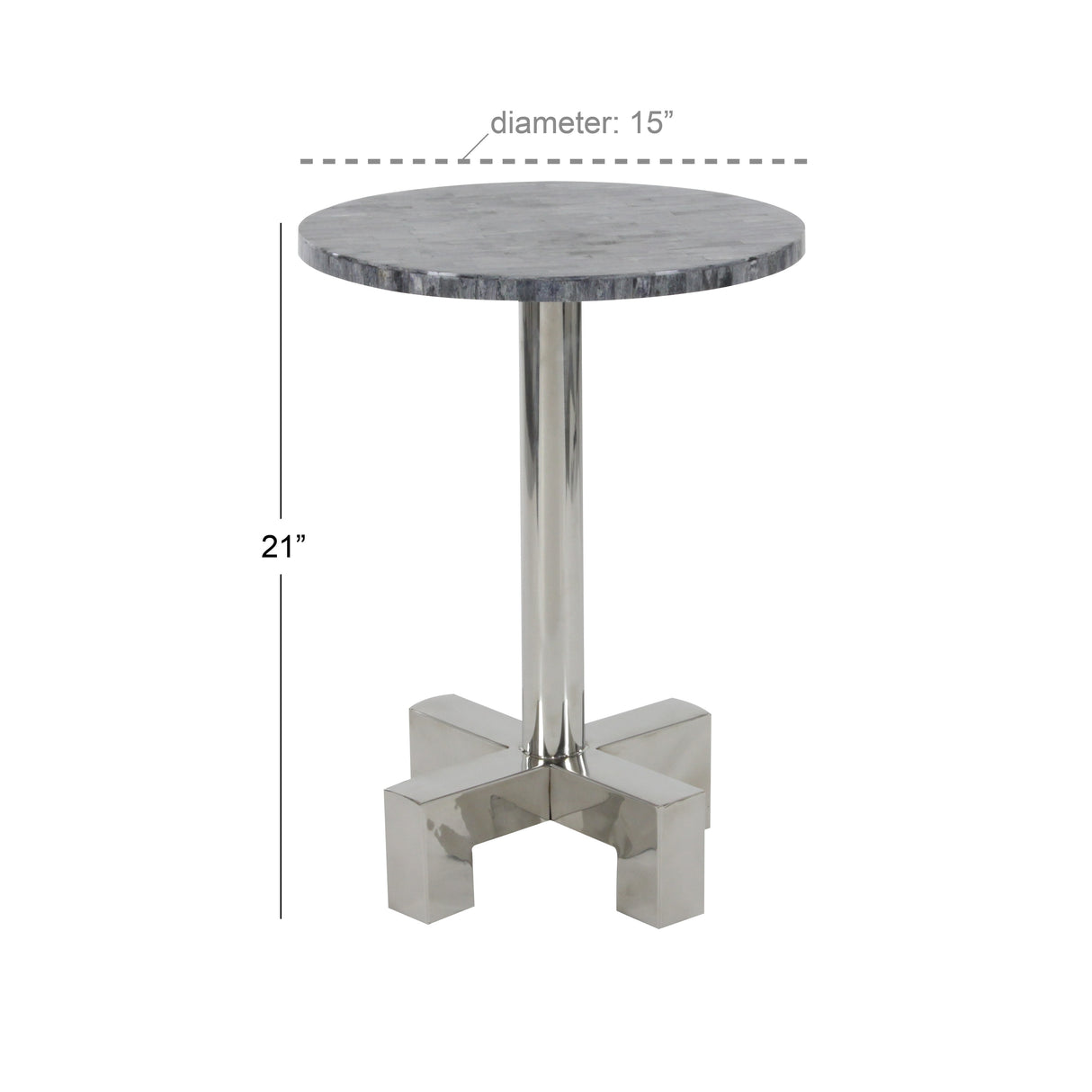Studio 350 Ss Wood Inlay Accent Table 15 inches wide, 21 inches high