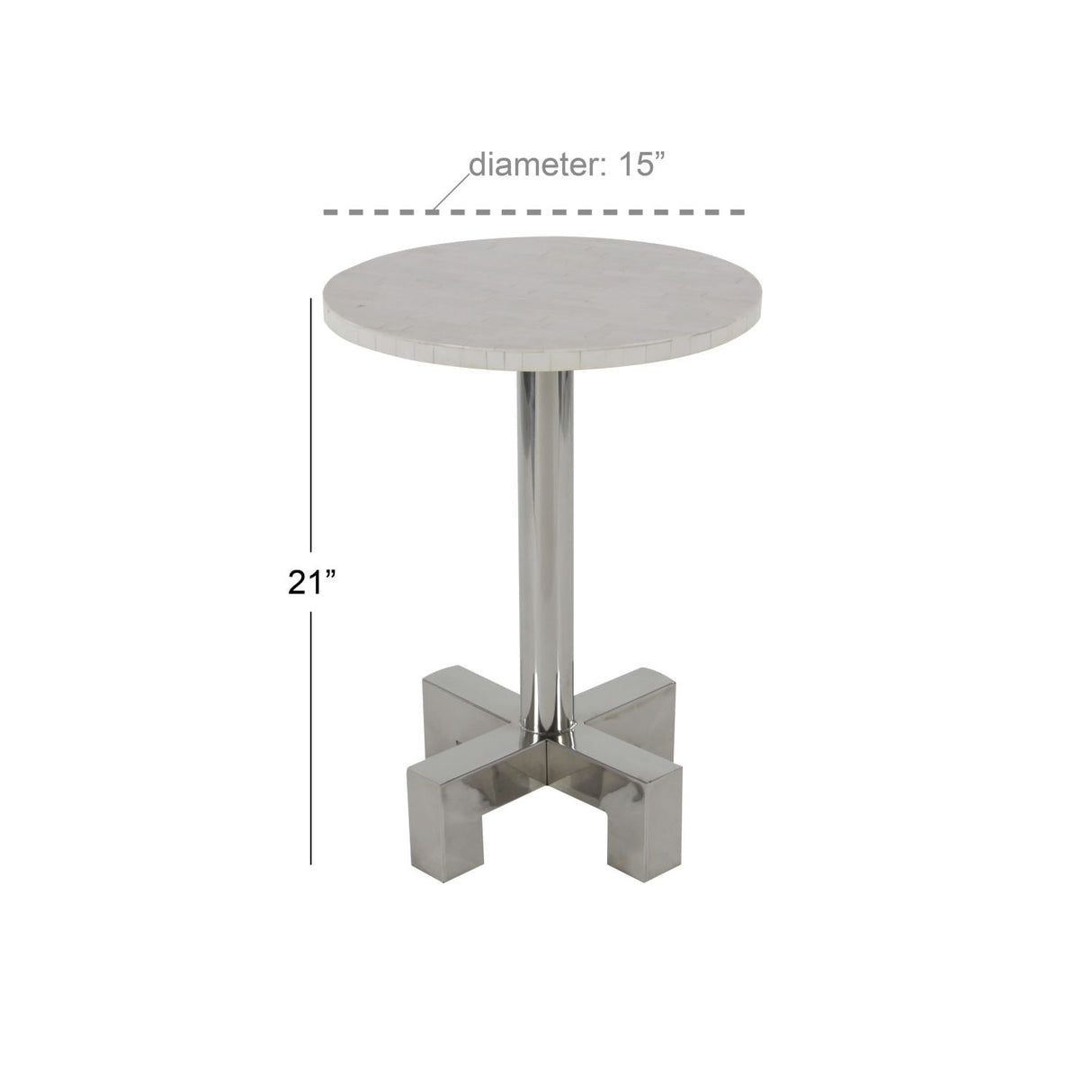 Studio 350 Ss Wood Inlay Accent Table 15 inches wide, 21 inches high