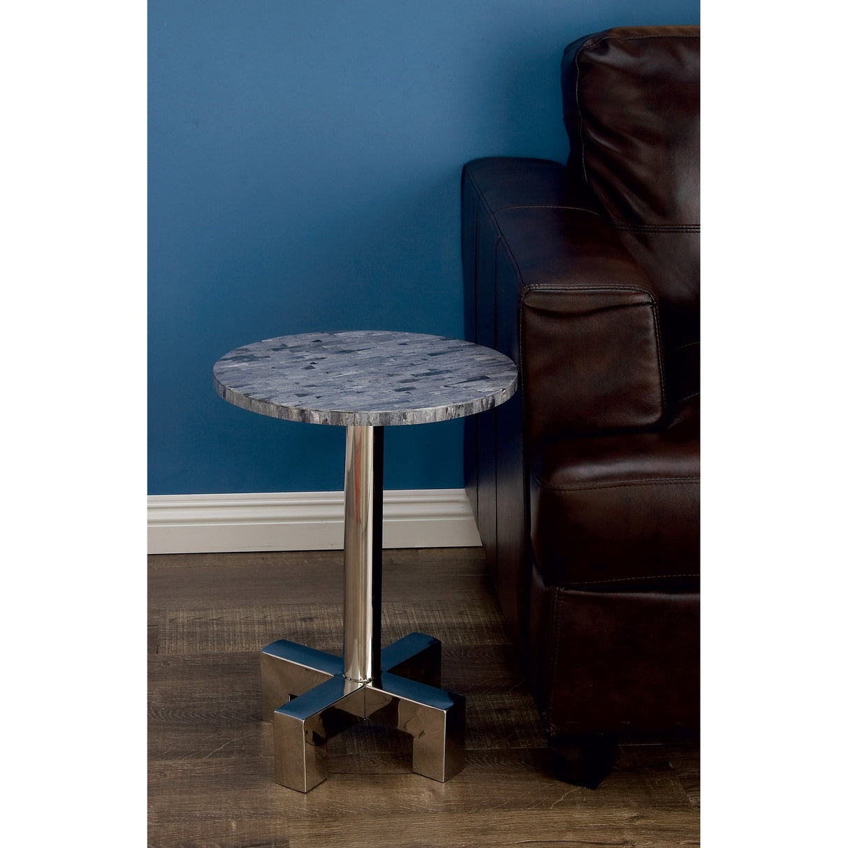 Studio 350 Ss Wood Inlay Accent Table 15 inches wide, 21 inches high