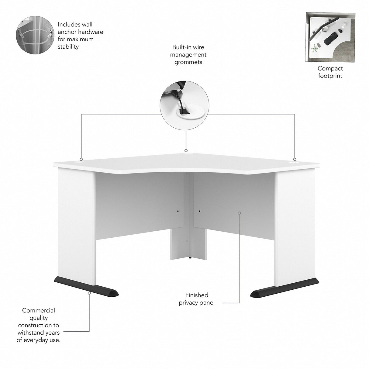 Studio A 48W Corner Computer Desk by Bush Business Furniture