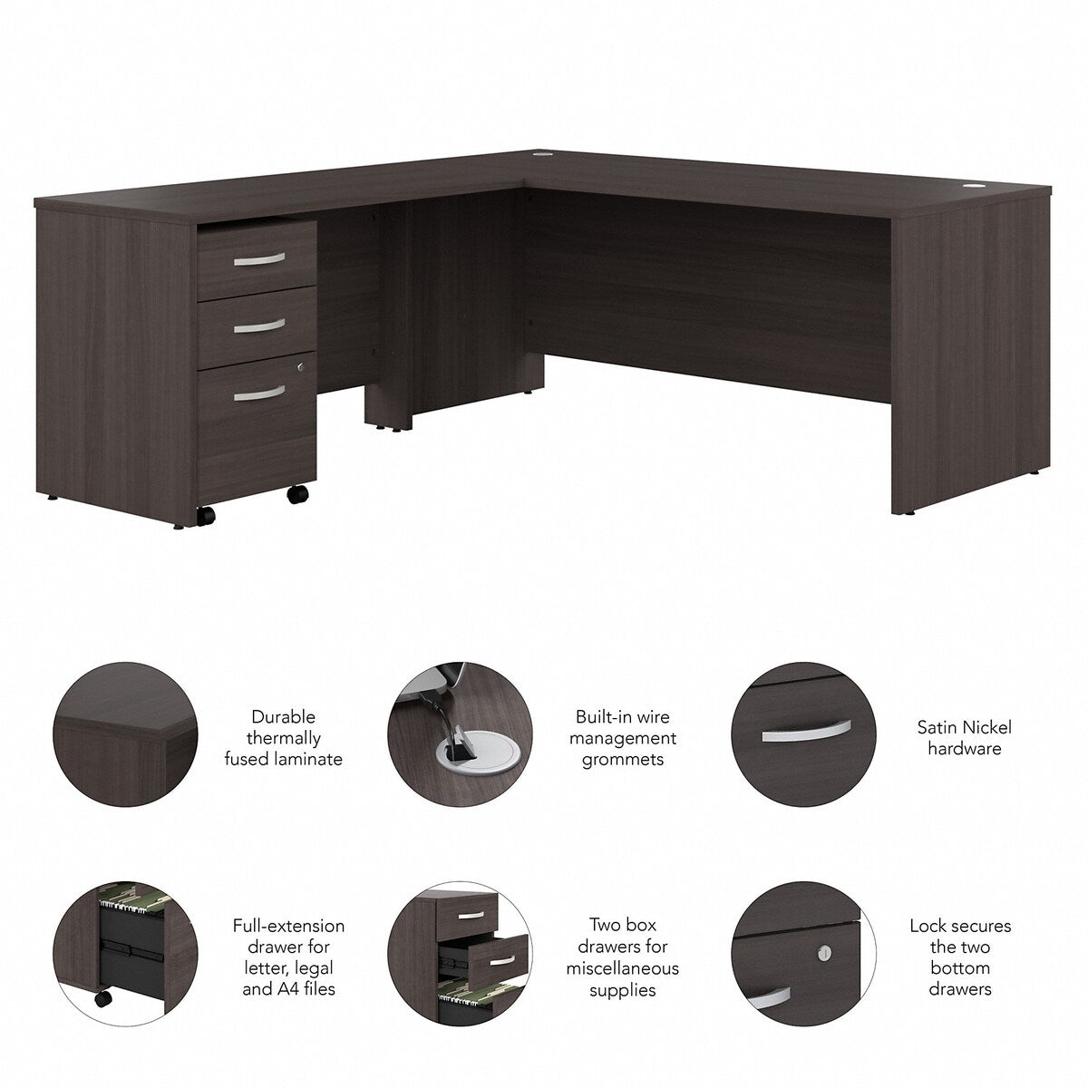 Studio C 72W L Shaped Desk with Drawers by Bush Business Furniture