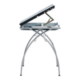 Studio Designs Futura Glass Top Drafting Table with Folding Shelf