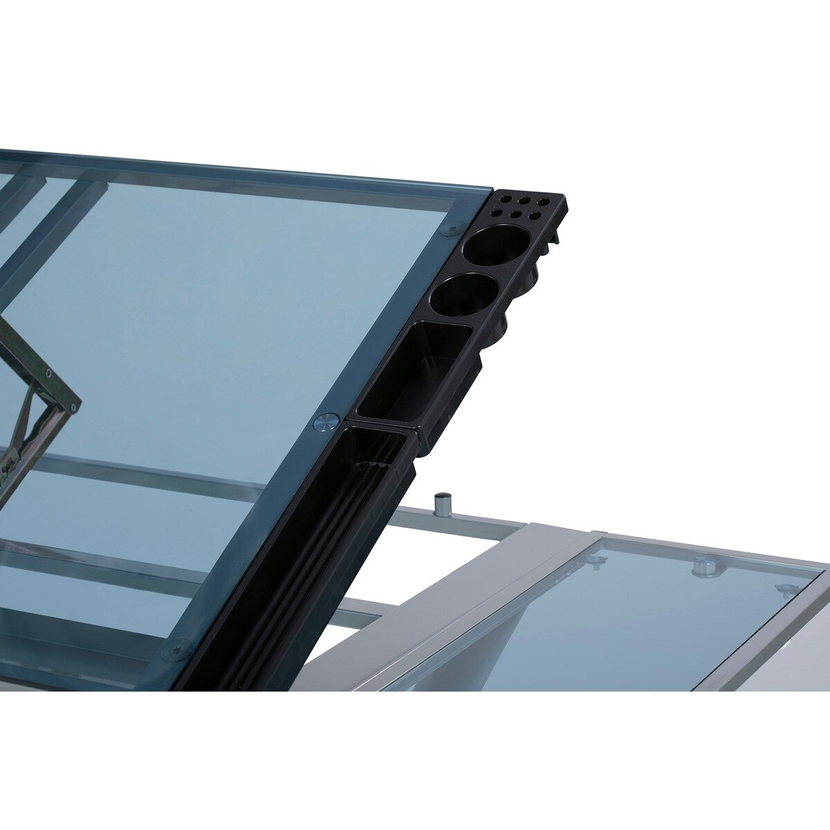 Studio Designs Futura Glass Top Drafting Table with Folding Shelf