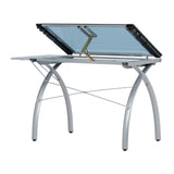 Studio Designs Futura Glass Top Drafting Table with Folding Shelf
