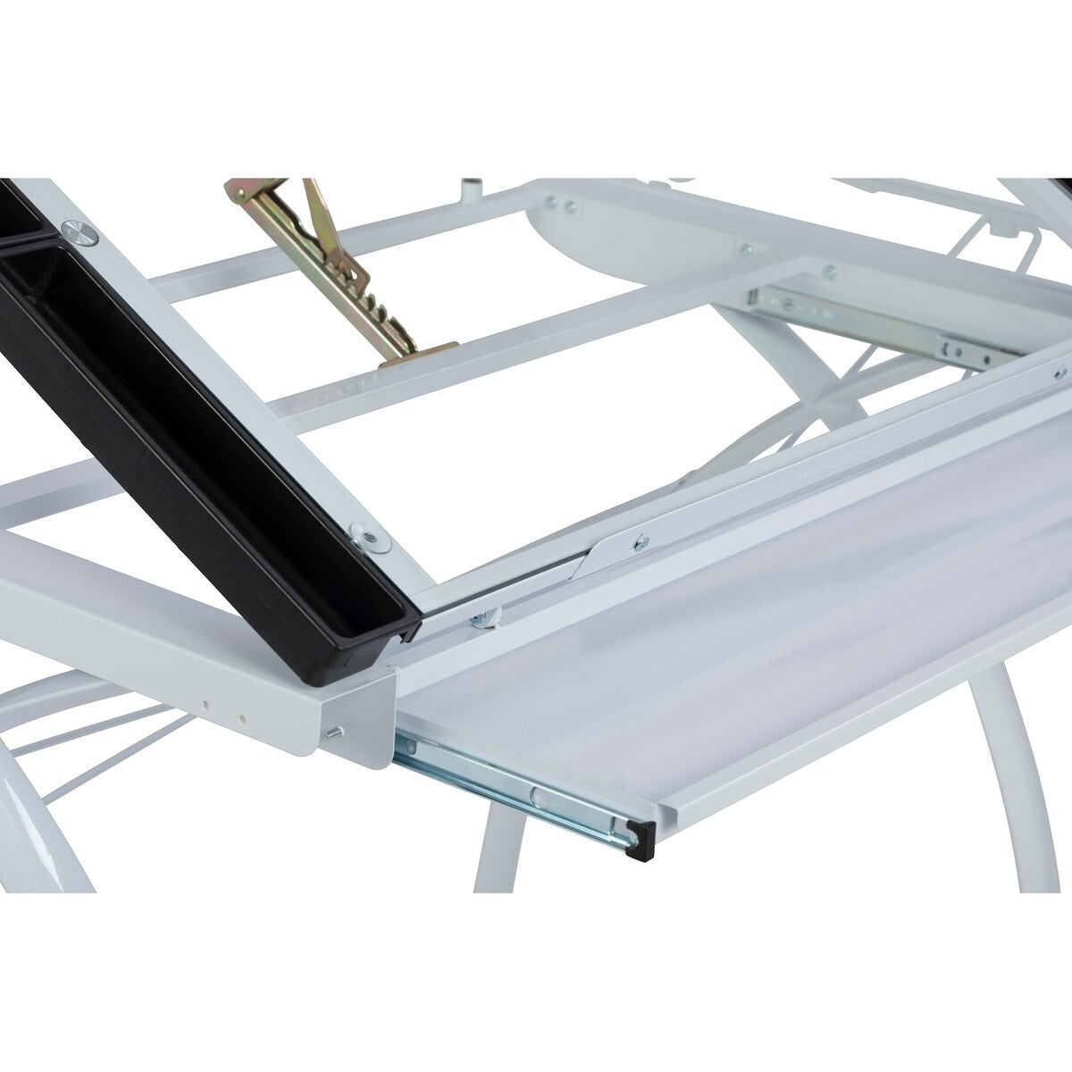 Studio Designs Futura Glass Top Drafting Table with Folding Shelf