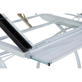 Studio Designs Futura Glass Top Drafting Table with Folding Shelf
